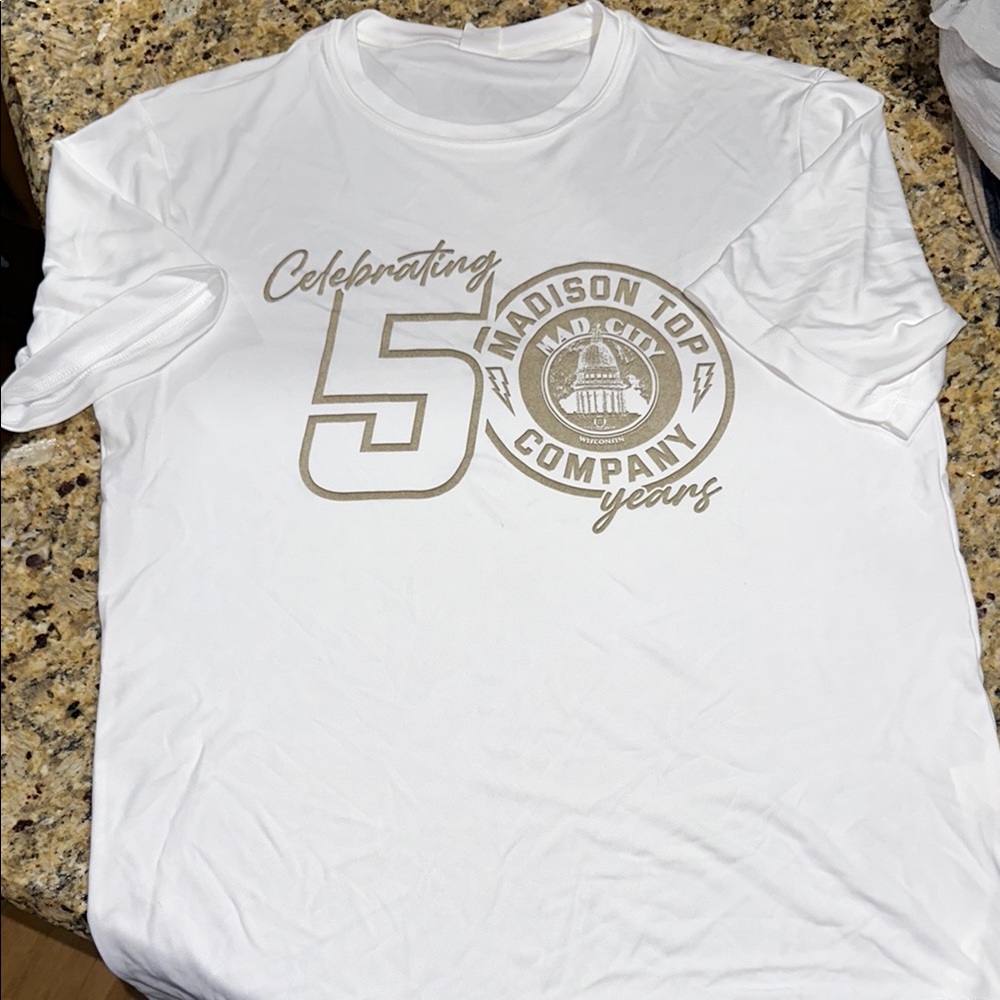 Madison Electric Athletic short sleeve White T-Shirt